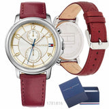 Tommy Hilfiger Claudia White Dial Red Leather Strap Watch for Women - 1781816 Buy Now By Tommy Hilfiger