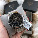 Guess Delancey Black Dial Silver Mesh Bracelet Watch for Men - W0871G1 Buy Now By Guess