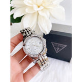 Guess Water Pro Diamonds Silver Dial Silver Steel Strap Watch For Women - G75511M Buy Now By Guess