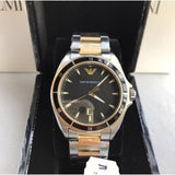 Emporio Armani Quartz Black Dial Two Tone Steel Strap Watch For Men - AR80017 Buy Now By Emporio Armani
