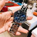 Guess Horizon Chronograph Quartz Blue Dial Silver Steel Strap Watch for Men - W0379G3 Buy Now By Guess