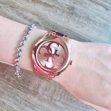 Guess G-Twist Rose Gold Dial Rose Gold Steel Strap Watch for Women - W1082L3 Buy Now By Guess
