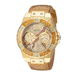 Guess Limelight Quartz Gold Dial Gold Leather Strap Watch For Women - W0775L13 Buy Now By Guess