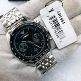 Emporio Armani Sportivo Chronograph Black Dial Silver Steel Strap Watch For Men - AR5984 Buy Now By Emporio Armani
