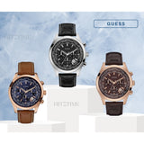 Guess Pursuit Chronograph Brown Dial Brown Leather Strap Watch for Men - W0500G3 Buy Now By Guess