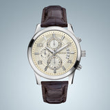 Guess Exec Chronograph White Dial Brown Leather Strap Watch For Men - W0076G2 Buy Now By Guess