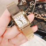 Guess Nouveau Diamonds Gold Dial Gold Mesh Bracelet Watch for Women - W0127L2 Buy Now By Guess