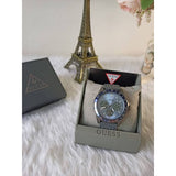 Guess Odyssey Blue Dial Grey Rubber Strap Watch For Men - W1108G6 Buy Now By Guess