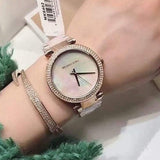 Michael Kors Parker Mother of Pearl Pink Dial Two Tone Steel Strap Watch for Women - MK6492 Buy Now By Michael Kors