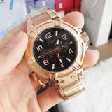 Guess Rigor Multi Function Black Dial Rose Gold Steel Strap Watch For Men - W0218G3 Buy Now By Guess
