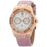 Guess Limelight Quartz Analog White Dial Pink Leather Strap Watch For Women - W0775l3 Buy Now By Guess