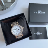 Coach Madison Diamonds White Dial Beige Leather Strap Watch for Women - 14503394 Buy Now By Coach