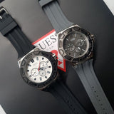 Guess Force Analog Quartz White Dial Black Rubber Strap Watch For Men - W0674G3 Buy Now By Guess