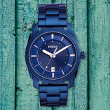 Fossil Machine Blue Dial Blue Steel Strap Watch for Men - FS5231 Buy Now By Fossil