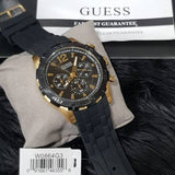 Guess Caliber Chronograph Black Dial Black Rubber Strap Watch for Men - W0864G3 Buy Now By Guess