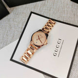 Gucci G Timeless Quartz Rose Gold Dial Rose Gold Steel Strap Watch For Women - YA126567 Buy Now By Gucci