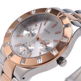 Guess Glisten Chronograph Analog Silver Dial Two Tone Steel Strap Watch For Women - W14551L1 Buy Now By Guess