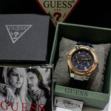 Guess Jet Setter Analog Blue Dial Blue Denim Strap Watch For Women - W0289L1 Buy Now By Guess