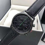 Gucci G Timeless Chronograph Black Dial Black Leather Strap Watch For Men - YA126244 Buy Now By Gucci