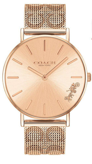 Coach Perry Rose Gold Dial Rose Gold Mesh Bracelet Watch for Women - 14503343 Buy Now By Coach