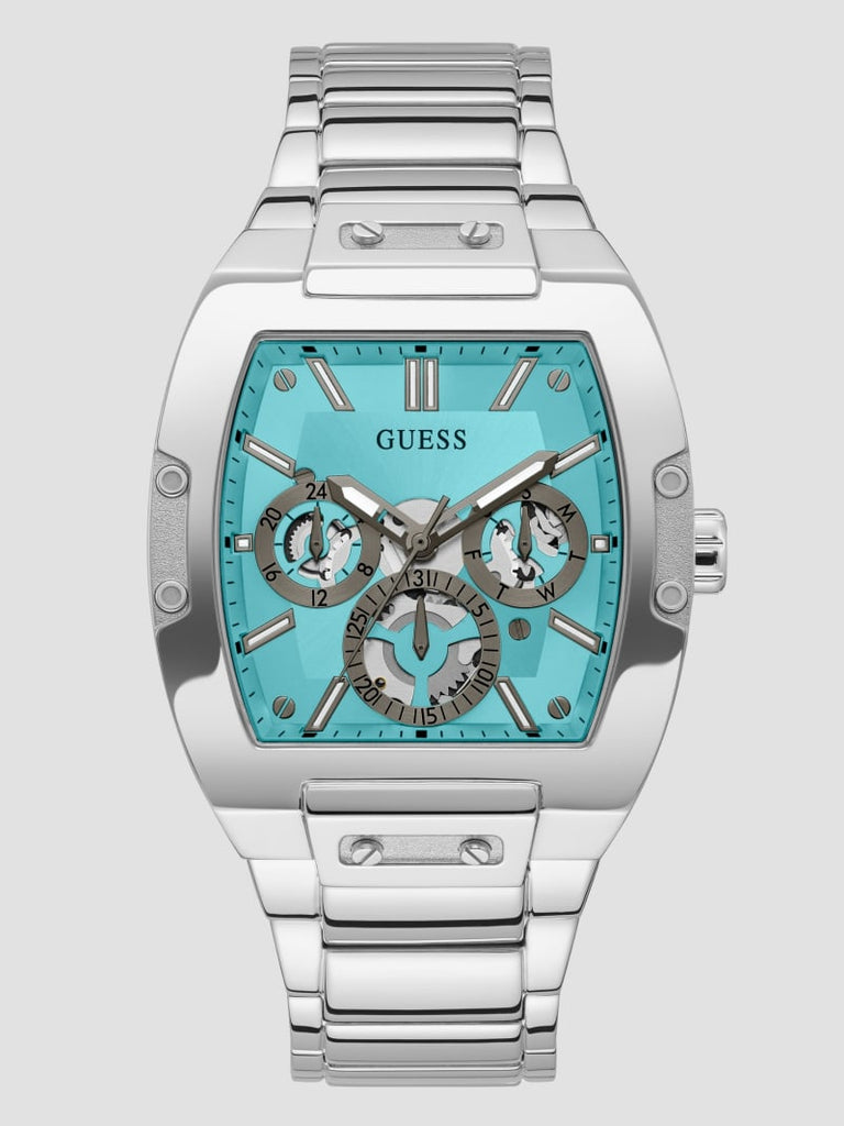 Guess Phoenix Multi Function Aqua Blue Dial Silver Steel Strap Watch for Men - GW0456G4 Buy Now By Guess