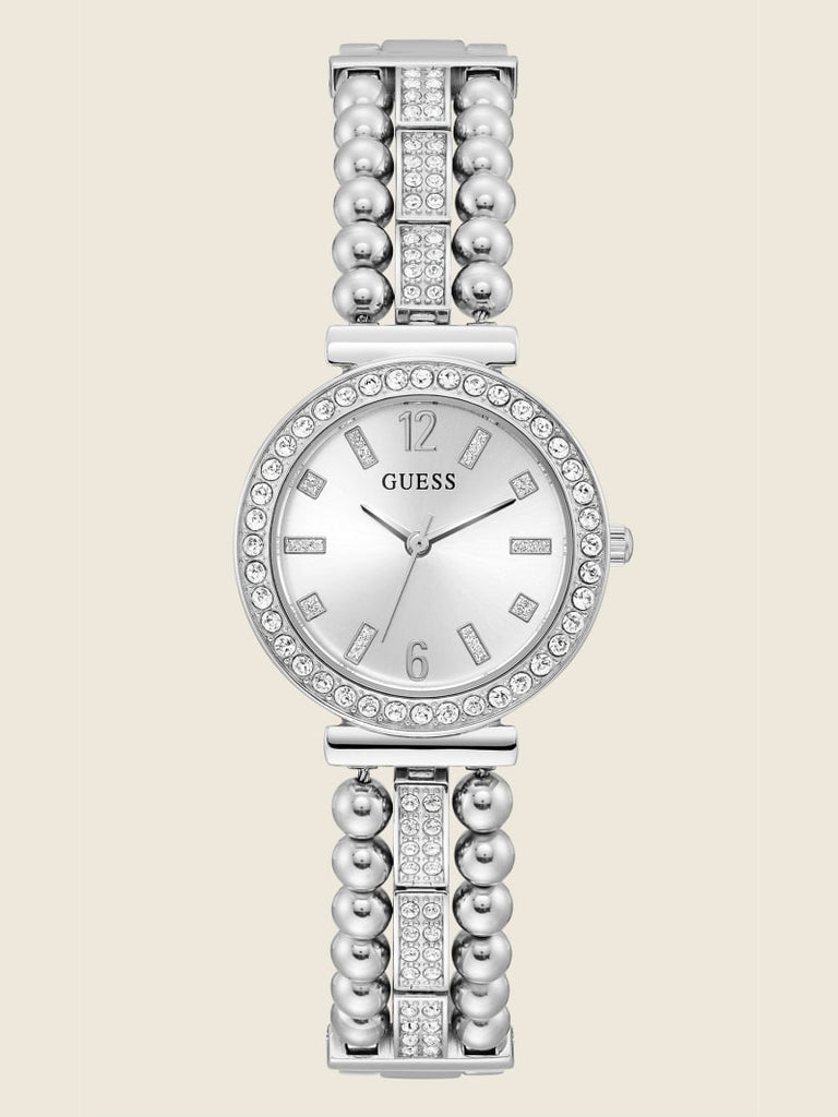 Guess Gala Diamonds Silver Dial Silver Steel Strap Watch for Women - GW0401L1 Buy Now By Guess