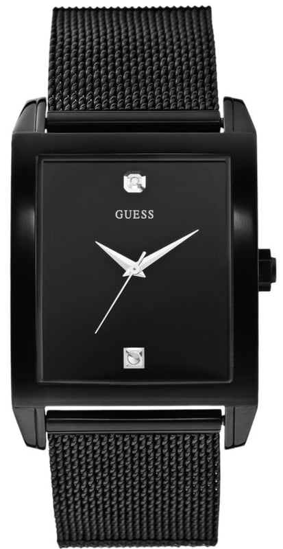 Guess Diamonds Black Dial Black Mesh Strap Watch for Men - W0298G1 Buy Now By Guess