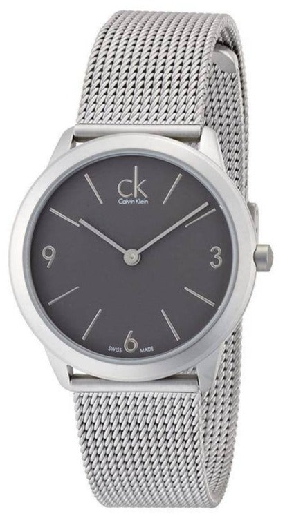 Calvin Klein Minimal Grey Dial Silver Mesh Bracelet Watch for Men - K3M52154 Buy Now By Calvin Klein