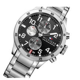 Tommy Hilfiger Cool Sport Multifunction Black Dial Silver Steel Strap Watch for Men - 1791141 Buy Now By Tommy Hilfiger