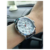 Tommy Hilfiger Trent Multifunction White Dial Black Leather Strap Watch for Men - 1791138 Buy Now By Tommy Hilfiger