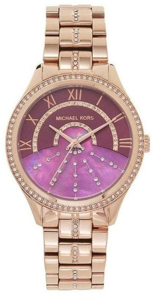 Michael Kors Lauryn Pink Dial Rose Gold Steel Strap Watch for Women - MK3722 Buy Now By Michael Kors