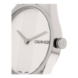 Calvin Klein Rebel White Dial White Leather Strap Watch for Women - K8P231L6 Buy Now By Calvin Klein