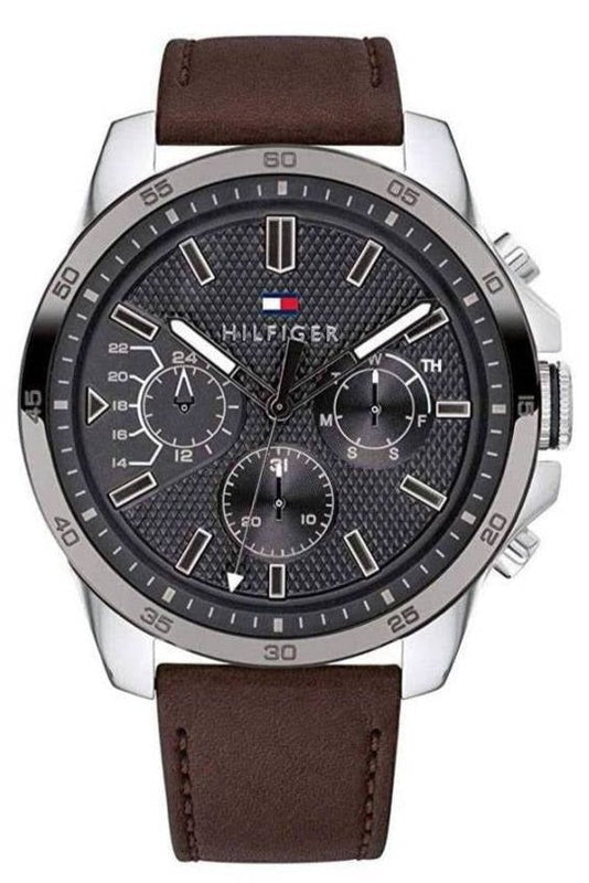 Tommy Hilfiger Decker Grey Dial Brown Leather Strap Watch for Men - 1791562 Buy Now By Tommy Hilfiger
