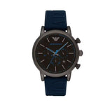 Emporio Armani Luigi Chronograph Black Dial Blue Rubber Strap Watch For Men - AR11023 Buy Now By Emporio Armani