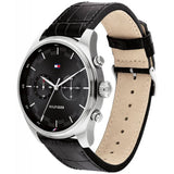 Tommy Hilfiger Deacan Grey Dial Black Leather Strap Watch for Men - 1791548 Buy Now By Tommy Hilfiger