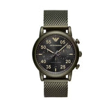 Emporio Armani Luigi Quartz Chronograph Black Dial Green Mesh Bracelet Watch For Men - AR11115 Buy Now By Emporio Armani