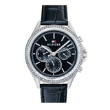 Tommy Hilfiger Ari Diamonds Black Dial Black Leather Strap Watch for Women - 1781981 Buy Now By Tommy Hilfiger