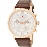 Tommy Hilfiger Evan White Dial Brown Leather Strap Watch for Men - 1710394 Buy Now By Tommy Hilfiger