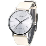 Calvin Klein Post Minimal Silver Dial White Leather Strap Watch for Men - K7621126 Buy Now By Calvin Klein