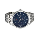 Tommy Hilfiger Damon Chronograph Blue Dial Silver Steel Strap Watch for Men - 1791416 Buy Now By Tommy Hilfiger