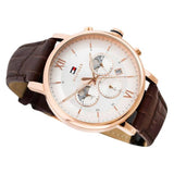 Tommy Hilfiger Evan White Dial Brown Leather Strap Watch for Men - 1710394 Buy Now By Tommy Hilfiger