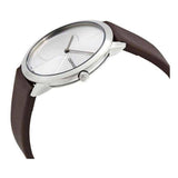 Calvin Klein Minimal Silver Dial Black Leather Strap Watch for Men - K3M221CY Buy Now By Calvin Klein