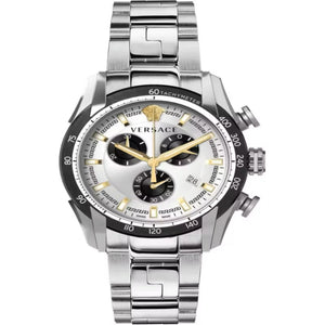 Versace V-Ray Chronograph Quartz Silver Dial Silver Steel Strap Watch For Men - VE2I00321 Buy Now By Versace