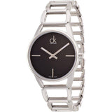 Calvin Klein Stately Black Dial Silver Steel Strap Watch for Women - K3G23121 Buy Now By Calvin Klein