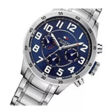 Tommy Hilfiger Trent Chronograph Blue Dial Silver Steel Strap Watch for Men - 1791053 Buy Now By Tommy Hilfiger