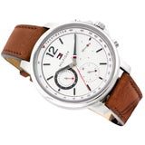Tommy Hilfiger Landon Chronograph White Dial Brown Leather Strap Watch for Men - 1791531 Buy Now By Tommy Hilfiger
