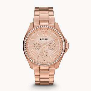 Fossil Cecile Rose Gold Dial Rose Gold Steel Strap Watch for Women - AM4483 Buy Now By Fossil