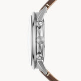 Fossil Townsman Chronograph White Dial Brown Leather Strap Watch for Men - FS5350 Buy Now By Fossil
