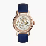 Fossil Original Boyfriend Skeleton White Dial Blue Leather Strap Watch for Women - ME3086 Buy Now By Fossil