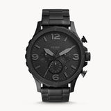 Fossil Nate Chronograph Black Dial Black Steel Strap Watch for Men - JR1401 Buy Now By Fossil